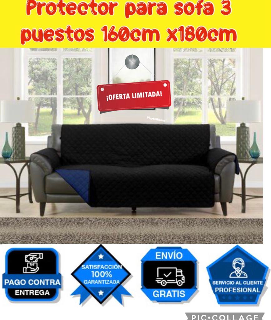 PROTECTOR PARA SOFA DOBLE FAZ REVERSIBLE 3 PUESTOS 160x180CM⭐️⭐️⭐️⭐️⭐️5/5
