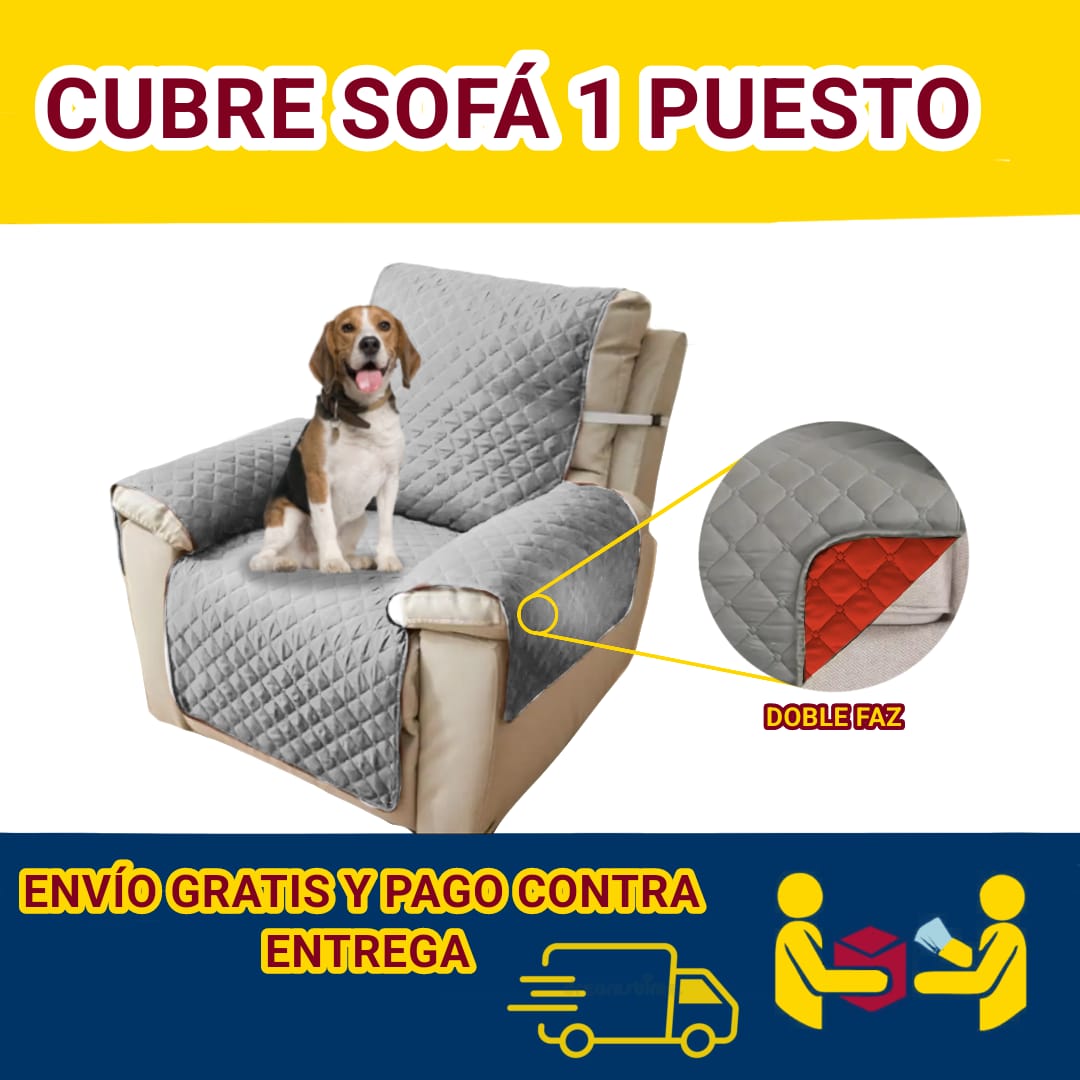 PROTECTOR PARA SOFA DOBLE FAZ REVERSIBLE 1 PUESTO 55x180CM ⭐️⭐️⭐️⭐️⭐️5/5