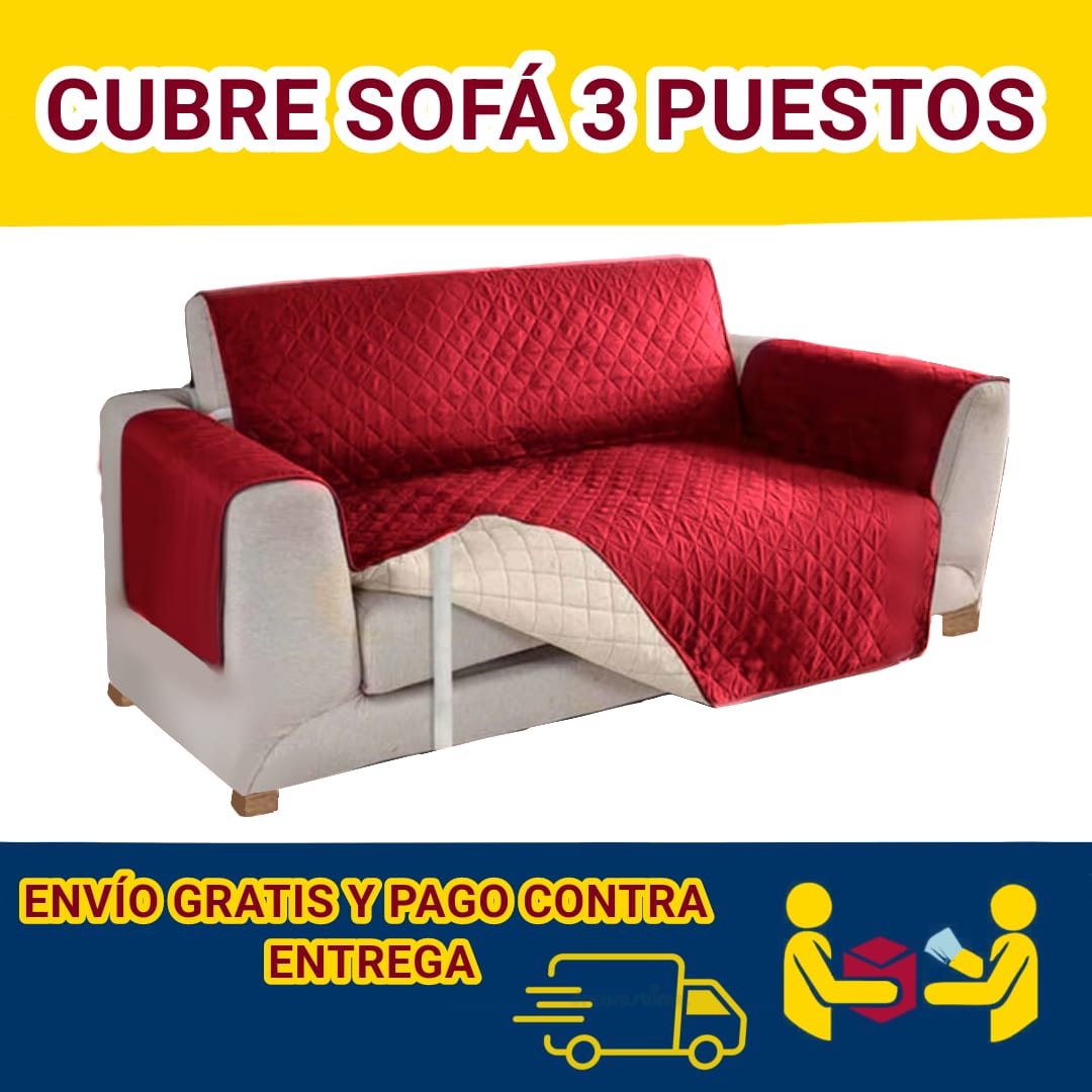 PROTECTOR PARA SOFA DOBLE FAZ REVERSIBLE 3 PUESTOS 160x180CM⭐️⭐️⭐️⭐️⭐️5/5