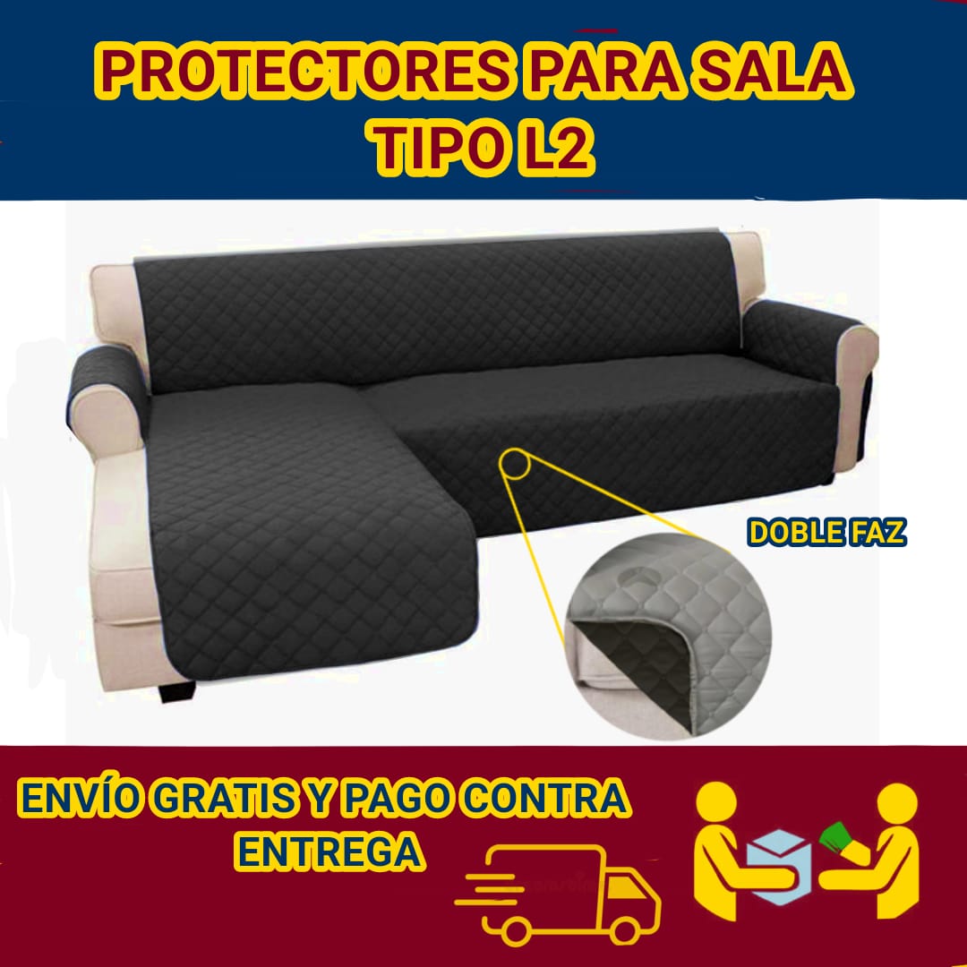 PROTECTOR PARA SOFA DOBLE FAZ REVERSIBLE TIPO L 2 SOFAS ⭐️⭐️⭐️⭐️⭐️5/5
