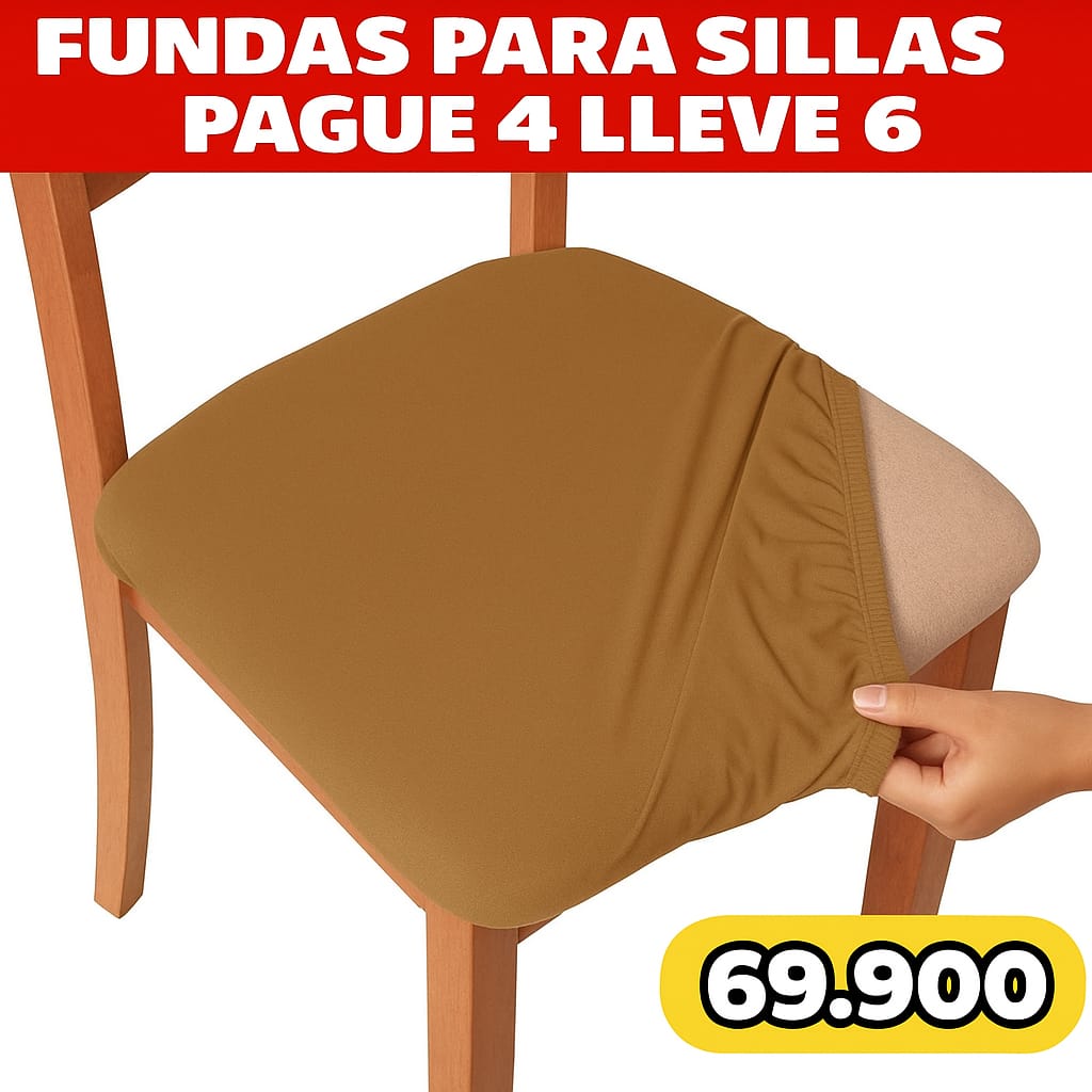 FUNDA AJUSTABLE PARA SILLAS DE COMEDOR SIN ESPALDAR⭐️⭐️⭐️⭐️⭐️5/5