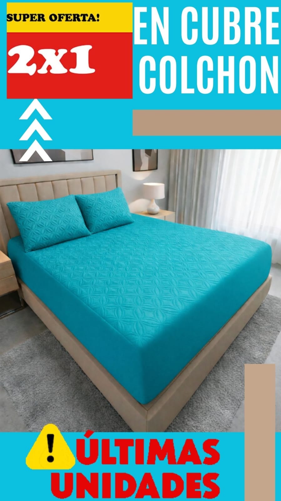 PROMO 2X1 EN CUBRE COLCHÓN + 4 fundas para almohada ⭐⭐⭐⭐⭐5/5