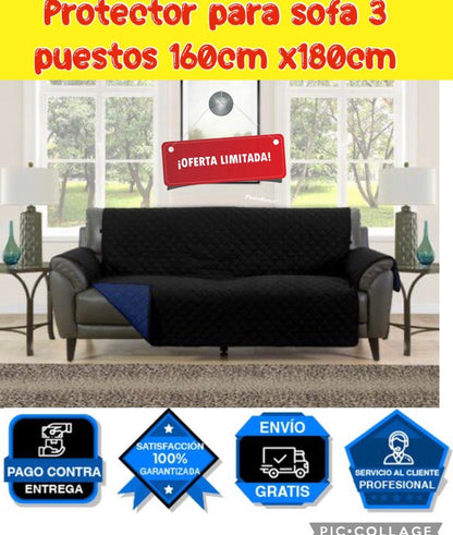 PROTECTOR PARA SOFA DOBLE FAZ REVERSIBLE 3 PUESTOS 160x180CM⭐️⭐️⭐️⭐️⭐️5/5
