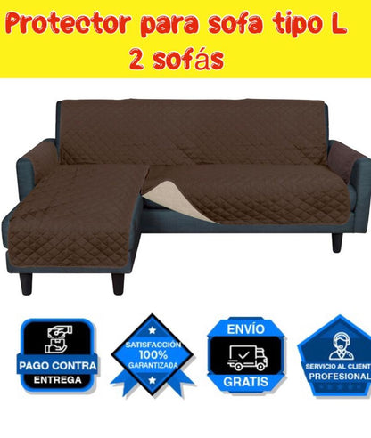 PROTECTOR PARA SOFA DOBLE FAZ REVERSIBLE TIPO L 2 SOFAS ⭐️⭐️⭐️⭐️⭐️5/5