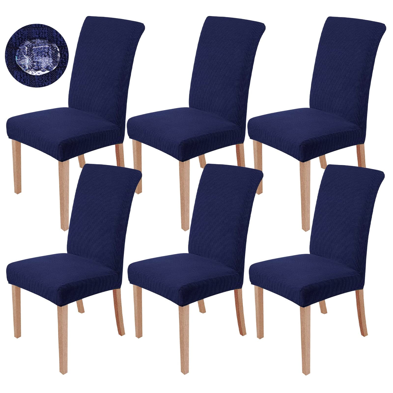 DIANA fundas sillas cuadriller elásticas SET DE 6 FUNDA sillas de comedor,  tela jacquard GRIS