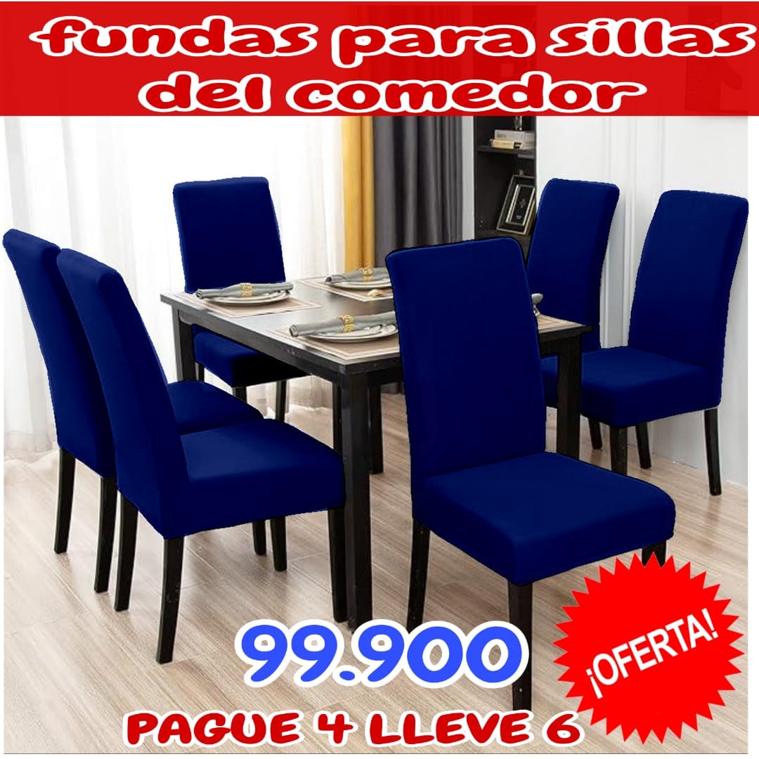 FUNDA AJUSTABLE PARA SILLAS PAGUE 4 LLEVE 6 + CENTRO DE MESA  ⭐️⭐️⭐️⭐️⭐️5/5