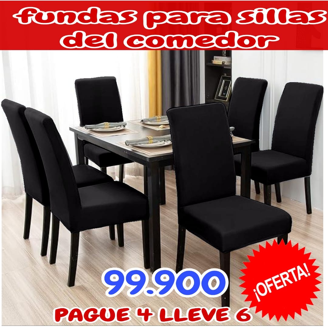 FUNDA AJUSTABLE PARA SILLAS PAGUE 4 LLEVE 6 + CENTRO DE MESA  ⭐️⭐️⭐️⭐️⭐️5/5