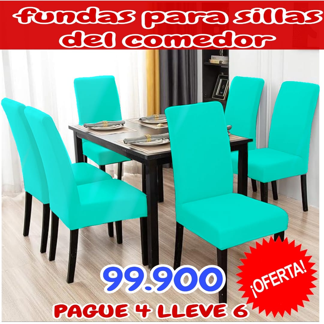 FUNDA AJUSTABLE PARA SILLAS PAGUE 4 LLEVE 6 + CENTRO DE MESA  ⭐️⭐️⭐️⭐️⭐️5/5