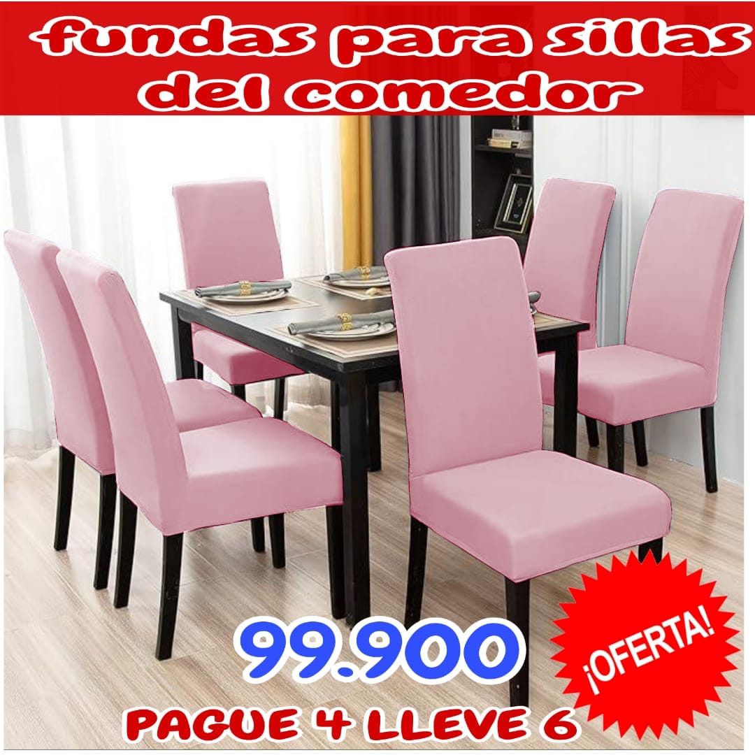 FUNDA AJUSTABLE PARA SILLAS PAGUE 4 LLEVE 6 + CENTRO DE MESA  ⭐️⭐️⭐️⭐️⭐️5/5