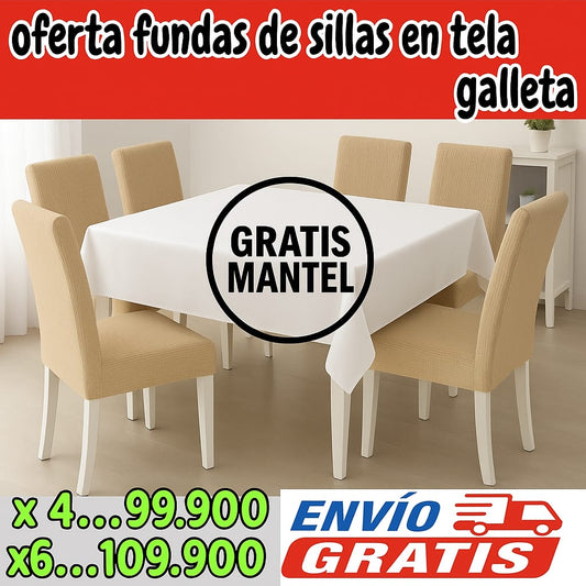 !Oferta imperdible! fundas para sillas en Tela Galleta PAGUE 4 LLEVE 6 + centro de mesa   ⭐️⭐️⭐️⭐️⭐️5/5