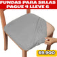 FUNDA AJUSTABLE PARA SILLAS DE COMEDOR SIN ESPALDAR⭐️⭐️⭐️⭐️⭐️5/5
