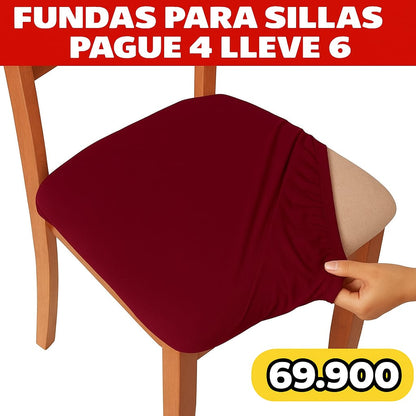 FUNDA AJUSTABLE PARA SILLAS DE COMEDOR SIN ESPALDAR⭐️⭐️⭐️⭐️⭐️5/5