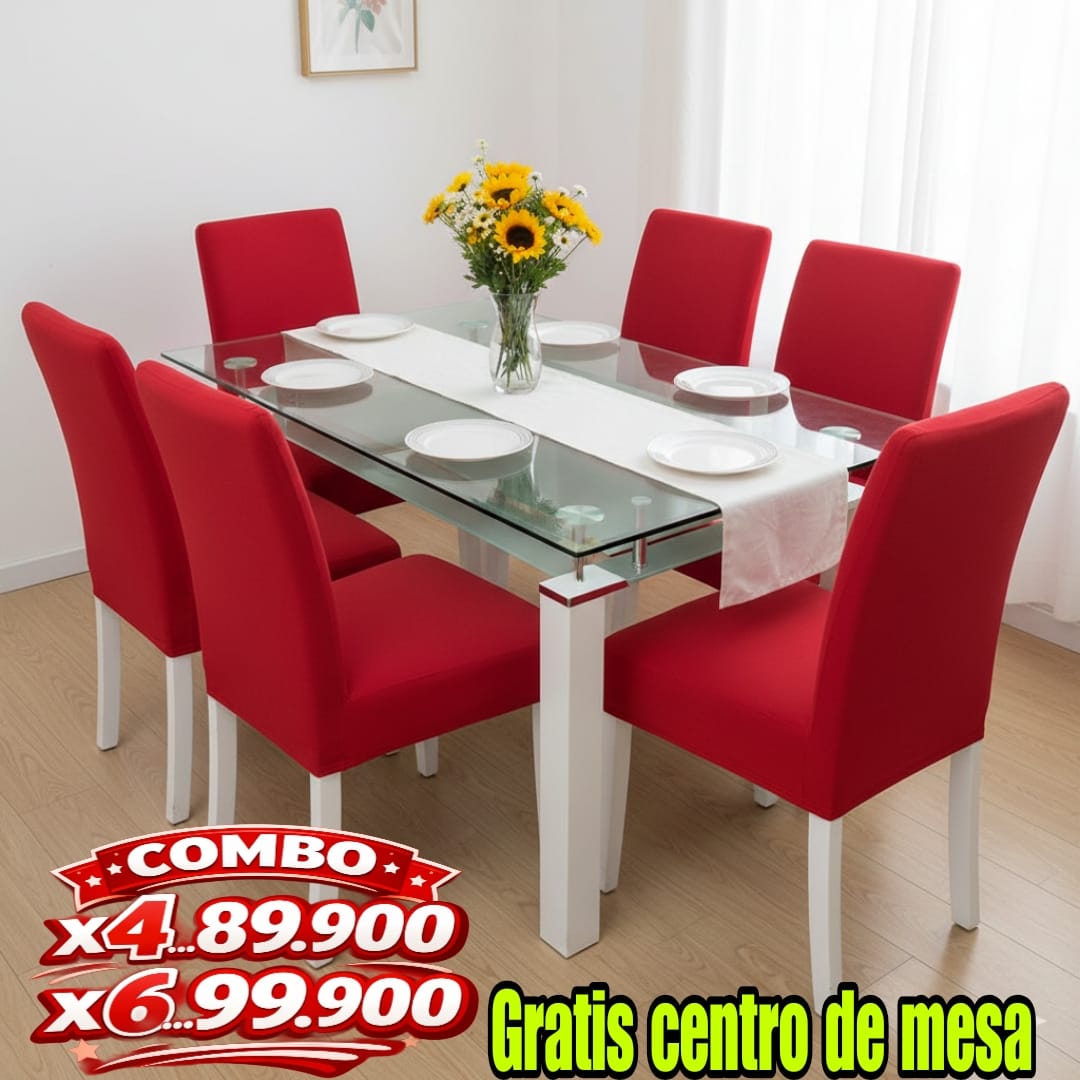 FUNDA AJUSTABLE PARA SILLAS  GRATIS CENTRO DE MESA  ⭐️⭐️⭐️⭐️⭐️5/5
