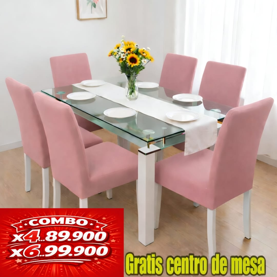 FUNDA AJUSTABLE PARA SILLAS  GRATIS CENTRO DE MESA  ⭐️⭐️⭐️⭐️⭐️5/5
