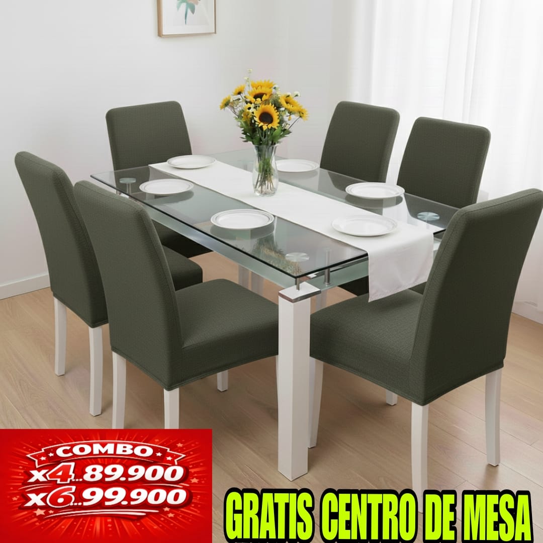 FUNDA AJUSTABLE PARA SILLAS  GRATIS CENTRO DE MESA  ⭐️⭐️⭐️⭐️⭐️5/5