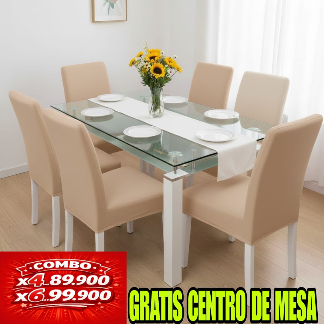 FUNDA AJUSTABLE PARA SILLAS  GRATIS CENTRO DE MESA  ⭐️⭐️⭐️⭐️⭐️5/5