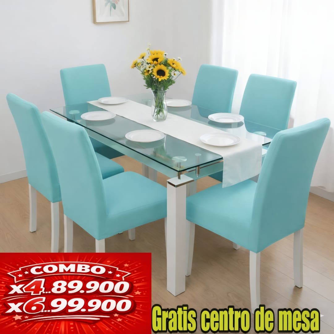 FUNDA AJUSTABLE PARA SILLAS  GRATIS CENTRO DE MESA  ⭐️⭐️⭐️⭐️⭐️5/5