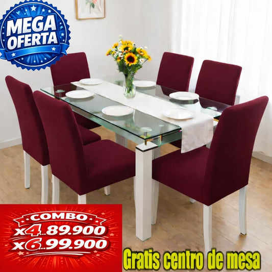 FUNDA AJUSTABLE PARA SILLAS  GRATIS CENTRO DE MESA  ⭐️⭐️⭐️⭐️⭐️5/5