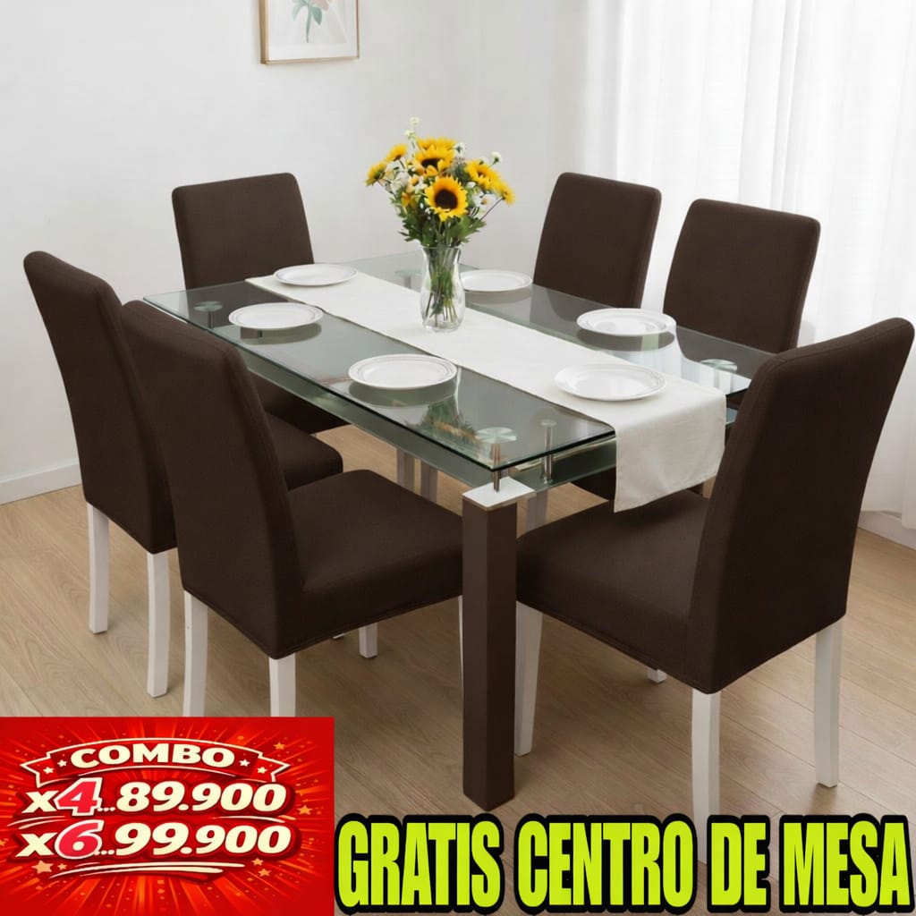 FUNDA AJUSTABLE PARA SILLAS  GRATIS CENTRO DE MESA  ⭐️⭐️⭐️⭐️⭐️5/5