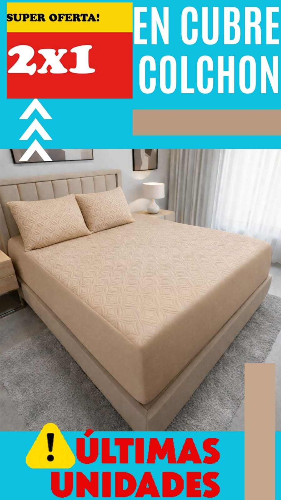 PROMO 2X1 EN CUBRE COLCHÓN + 4 fundas para almohada ⭐⭐⭐⭐⭐5/5