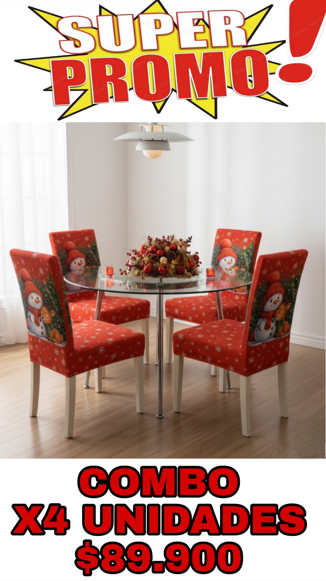 OFERTA EN FUNDAS PARA SILLAS EDICION NAVIDAD🎄🎄🦌🦌🦌