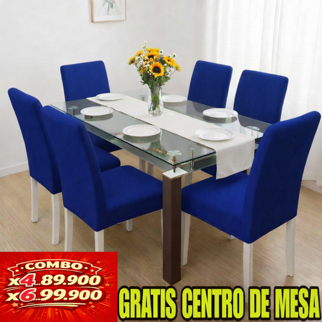 FUNDA AJUSTABLE PARA SILLAS  GRATIS CENTRO DE MESA  ⭐️⭐️⭐️⭐️⭐️5/5