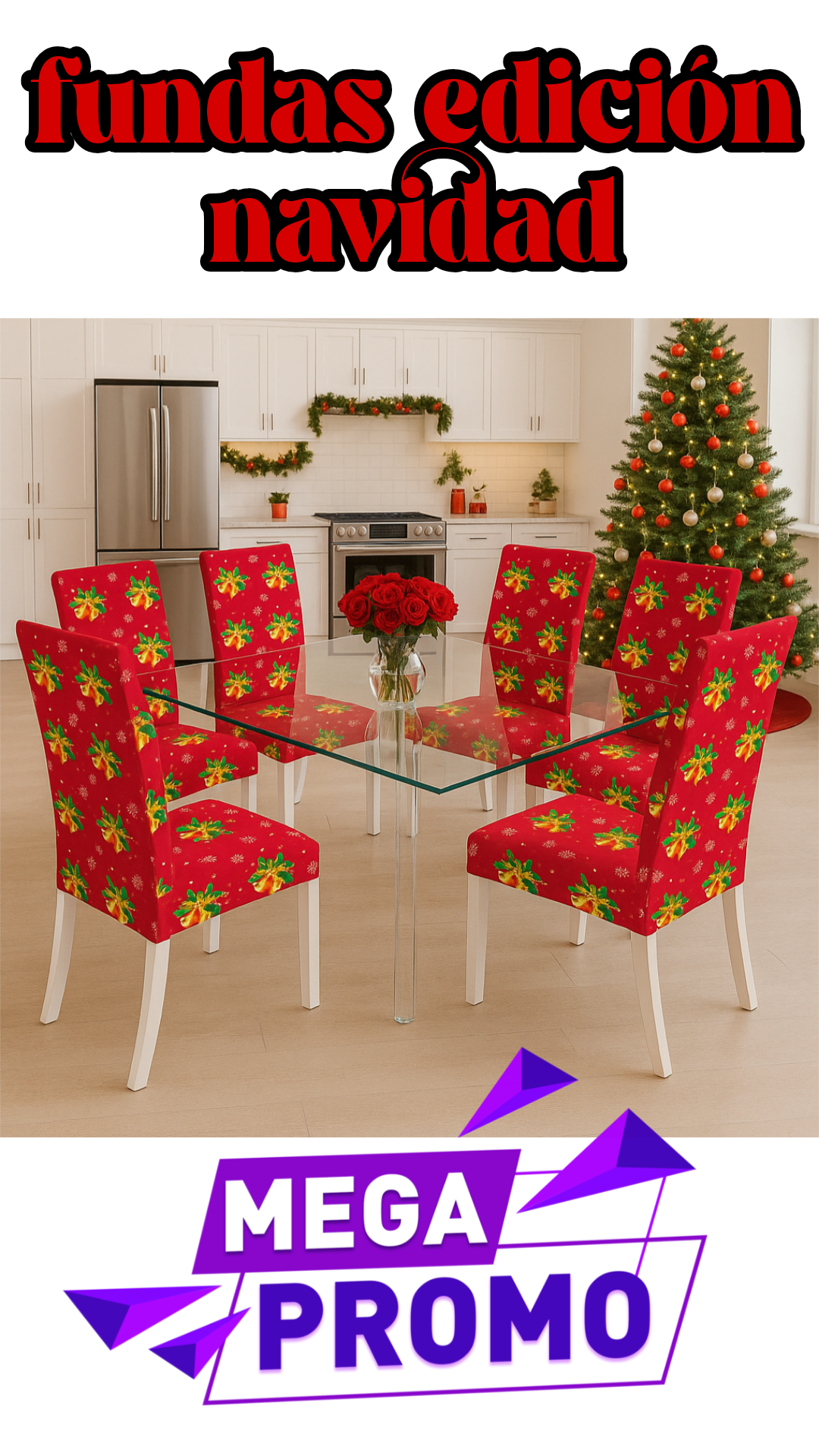 OFERTA EN FUNDAS PARA SILLAS EDICION NAVIDAD🎄🎄🦌🦌🦌
