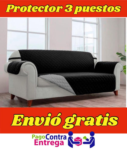 PROTECTOR PARA SOFA DOBLE FAZ REVERSIBLE 3 PUESTOS 160x180CM⭐️⭐️⭐️⭐️⭐️5/5
